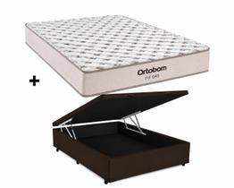 Cama Box Bau Casal Marrom Colchão Fit D45 Espuma 138x188 - Ortobom