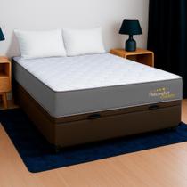 Cama Box Baú Casal Marrom + Colchão Veneza D28 PoliConfort Cama Box Baú Casal Marrom + Colchão Veneza D28 PoliConfort
