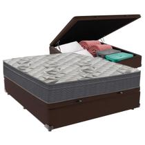 Cama Box Baú Casal Marrom e Colchão Airtech 100 D33 Ortobom Cama Box Baú Casal Marrom e Colchão Airtech 100 D33 Ortobom