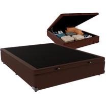 Cama Box Baú Casal Marrom Outlet dos Sonhos 48x138x188
