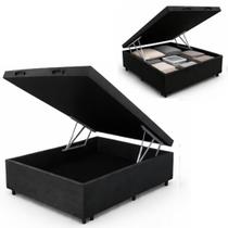 Cama Box Baú Casal material sintético (138x188) REFORÇADA - Preto Cama Box Baú Casal material sintético (138x188) REFORÇADA - Preto