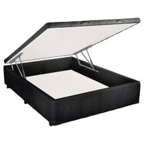 Cama Box Baú Casal Mega Tecido Black - 138x188