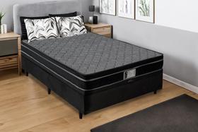 Cama Box Baú Casal Molas ensacadas D28 Euro Pillow Montreal Preto 138x188x62 - Sofá Casa