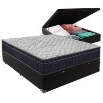 Cama Box Baú Casal Preto + Colchão Airtech D45 D45 Ortobom Cama Box Baú Casal Preto + Colchão Airtech D45 D45 Ortobom