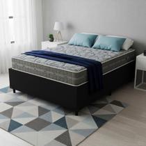 Cama Box baú casal Preto + Colchão de mola ensacada
