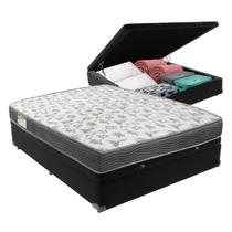 Cama Box Baú Casal Preto + Colchão ISO100 D33 Ortobom