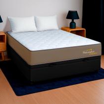 Cama Box Baú Casal Preto + Colchão Liverpool D33 PoliConfort
