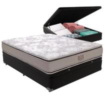 Cama Box Baú Casal Preto e Colchão Four Season Molas V-Tech Cama Box Baú Casal Preto e Colchão Four Season Molas V-Tech