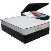 Cama Box Baú Casal Preto e Colchão Orthopedic D33 V-Tech