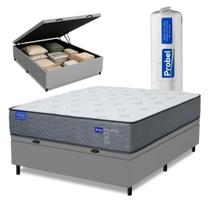 Cama Box Baú Casal Probel Molas Ensacadas 138x188x71 Day Springs a Vácuo Branco/Cinza Cama Box Baú Casal Probel Molas Ensacadas 138x188x71 Day Springs a Vácuo Branco/Cinza