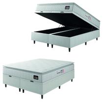 Cama Box Baú Casal Queen Colchão Espuma D33 Pillow Top Van Gogh 158x198x70cm Branco Hellen Suporta Até 120 Kg Por Pessoa