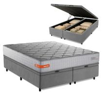 Cama Box Baú Casal Queen Espuma Softgel Power 158x198x63cm Cinza Cama Box Baú Casal Queen Espuma Softgel Power 158x198x63cm Cinza