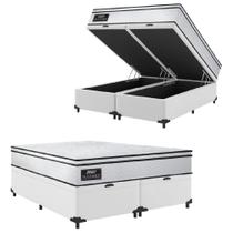 Cama Box Baú Casal Queen Gazin Colchão Molas Ensacadas 158x198x65cm New Branco Cama Box Baú Casal Queen Gazin Colchão Molas Ensacadas 158x198x65cm New Branco