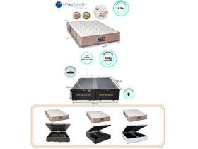 Cama Box Baú Casal Reforçada Queen + Colchão Sankonfort Tranquillité Molas Ensacadas - Linha Luxo 158x198x72 Cama Box Baú Casal Reforçada Queen + Colchão Sankonfort Tranquillité Molas Ensacadas - Linha Luxo 158x198x72