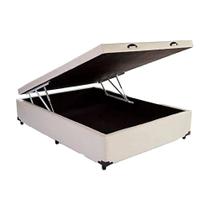 Cama Box Baú Casal Sintético Bege 42x138x188 Cama Box Baú Casal Sintético Bege 42x138x188