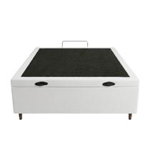 Cama Box Bau Casal Sintetico Branco 138x188x35 - Santo Box