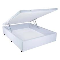 Cama Box Baú Casal Sintético branco 38x138x188 Cama Box Baú Casal Sintético branco 38x138x188