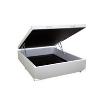 Cama Box Baú Casal Sintético Branco - 39x138x188