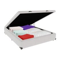 Cama Box Baú Casal Sintético Branco
