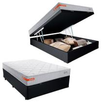 Cama Box Baú Casal Sintético + Colchão Casal Molas Max Force Inducol Dellicate 69x138x188