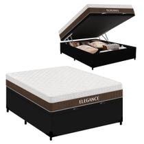 Cama Box Baú Casal Sintético + Colchão Molas Ensacadas Royal Sleep Elegance 138cm - Suporta Até 150 Kg Por Pessoa Cama Box Baú Casal Sintético + Colchão Molas Ensacadas Royal Sleep Elegance 138cm - Suporta Até 150 Kg Por Pessoa