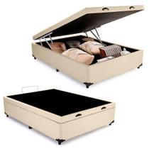 Cama Box Baú Casal Sintético Personalizado na cor Bege 138x188x44