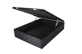 Cama Box Baú Casal Sintético Preto 138x188