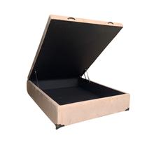 Cama Box Baú Casal Suede Bege Com Pistão A Gás, Estrutura Reforçada, Imperium do Sono Cama Box Baú Casal Suede Bege Com Pistão A Gás, Estrutura Reforçada, Imperium do Sono