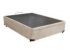 Cama Box Baú Casal Suede Bege Home 138x188x34x20interno