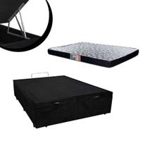 Cama Box Baú Casal Suede Cinza+ Colchão Espuma D28 Conforto 138x188x50 Cama Box Baú Casal Suede Cinza+ Colchão Espuma D28 Conforto 138x188x50