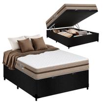 Cama Box Baú Casal Suede + Colchão Molas Ensacadas Royal Sleep BioClassic 138cm - Suporta Até 120 Kg Por Pessoa Cama Box Baú Casal Suede + Colchão Molas Ensacadas Royal Sleep BioClassic 138cm - Suporta Até 120 Kg Por Pessoa