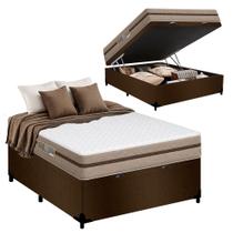 Cama Box Baú Casal Suede + Colchão Molas Ensacadas Royal Sleep BioClassic 138x188x64 Cama Box Baú Casal Suede + Colchão Molas Ensacadas Royal Sleep BioClassic 138x188x64