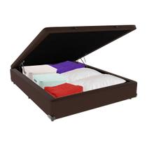Cama Box Baú Casal Suede Marrom