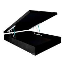 Cama Box Baú Casal Suede Preto 138x188