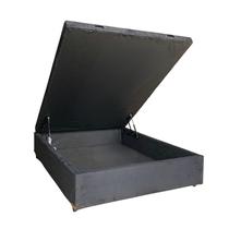 Cama Box Baú Casal Suede Preto Com Pistão A Gás, Estrutura Reforçada, Imperium do Sono