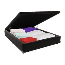 Cama Box Baú Casal Suede Preto