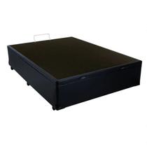 Cama Box Baú Casal Universal AColchões Síntetico Preto 41x138x188