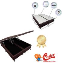 Cama Box Baú Castor Casal Bipartido 138x188 - Madeira Resistente Eucalipto - Ideal para acessos reduzidos , elevadores , corredores , sobrados Cama Box Baú Castor Casal Bipartido 138x188 - Madeira Resistente Eucalipto - Ideal para acessos reduzidos , elevadores , corredores , sobrados