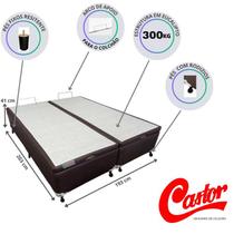Cama Box Baú Castor Casal King Size Bipartida 193x203x41 - Resistente - Matéria Prima de Alta Qualidade - Amplo Espaço Cama Box Baú Castor Casal King Size Bipartida 193x203x41 - Resistente - Matéria Prima de Alta Qualidade - Amplo Espaço