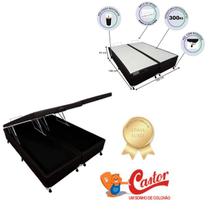 Cama Box Baú Castor Casal Queen Bipartida - Alto Padrão - Resistente Até 300kg