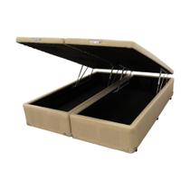 Cama Box Baú Castor King Linho Bege 193x203x35cm Cama Box Baú Castor King Linho Bege 193x203x35cm