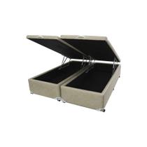 Cama Box Baú Castor King Premium Kansas Bege 193x203x35cm Cama Box Baú Castor King Premium Kansas Bege 193x203x35cm