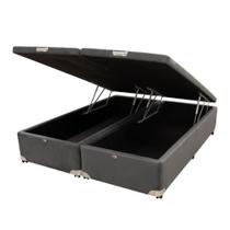 Cama Box Baú Castor King Vellus Cinza 180x200x35cm
