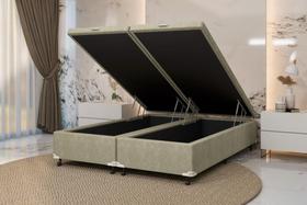 Cama Box Baú Castor Queen Premium Kansas Bege 158x198x35cm Cama Box Baú Castor Queen Premium Kansas Bege 158x198x35cm