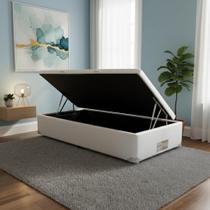 Cama Box Baú Castor Solteiro Corano Branco 96x203x35cm Cama Box Baú Castor Solteiro Corano Branco 96x203x35cm