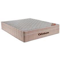 Cama Box Baú Cinza e Colchão Airtech SpringPocket Molas Ensacadas Casal Ortobom