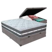 Cama Box Baú Cinza E Colchão Black Graphite Molas Ensacadas Casal 138x188x27 Anjos Cama Box Baú Cinza E Colchão Black Graphite Molas Ensacadas Casal 138x188x27 Anjos