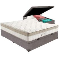 Cama Box Baú Cinza E Colchão King Best Bege Molas Ensacadas Casal Anjos Cama Box Baú Cinza E Colchão King Best Bege Molas Ensacadas Casal Anjos