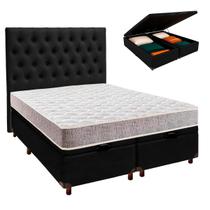 Cama Box Bau + Colchão Casal D33 D33 Inducol + Cabeceira Estofada Cama Box Bau + Colchão Casal D33 D33 Inducol + Cabeceira Estofada