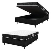 Cama Box Baú Colchão Casal Espuma D33 New Millenium 138x60cm Preto/branco Hellen Preto Cama Box Baú Colchão Casal Espuma D33 New Millenium 138x60cm Preto/branco Hellen Preto